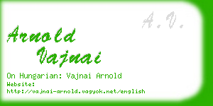 arnold vajnai business card